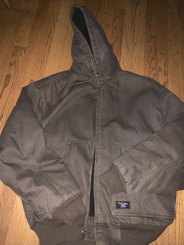 Walls Work Wear Lined Hood Men’s Size XL Chocolate Brown Hoodie Warm Jacket - Picture 5 of 9