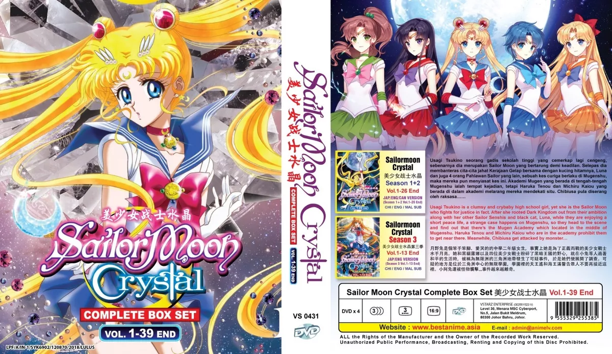 DVD ANIME Sailor Moon Crystal Season 1-2 Vol 1-39 End ENGLISH DUB Region  All