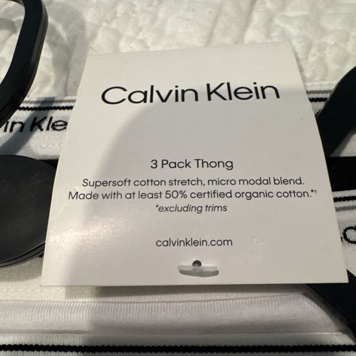 WOMENS SIZE MEDIUM CALVIN KLEIN THONG UNDERWEAR 3 PAIR GRAY BLACK WHITE - 第 2/9 張圖片