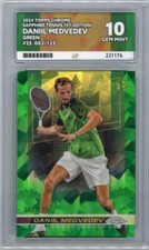 Daniil Medvedev #25 003/125 Green Topps Chrome Tennis Sapphire Edition - ACE 10