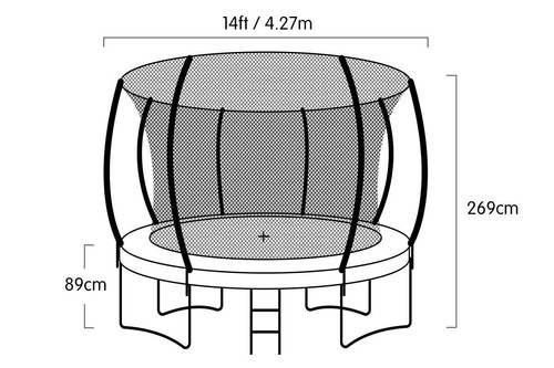 Kahuna 14ft Trampoline Free Safety Net Spring Pad Cover Mat Roof Basketball Set - Picture 4 of 16