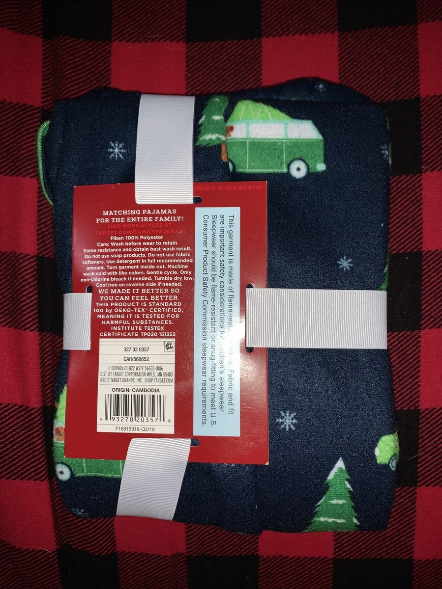 Infant Boys Blue Flannel Cars & Christmas Tree 2 Piece Pajama Set