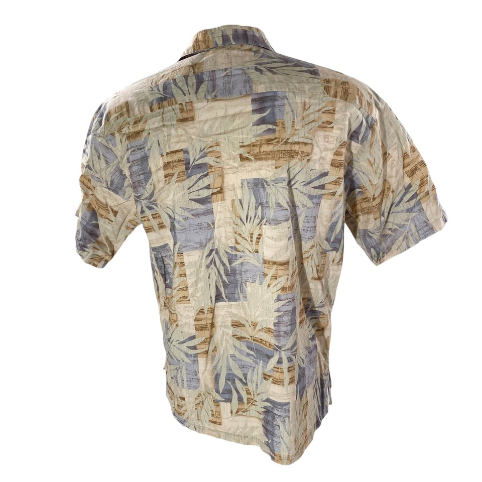 Chemise Hawaïenne Caribbean Joe Homme – Soie Vert Pâle, Manches Courtes, Taille L, état Parfait