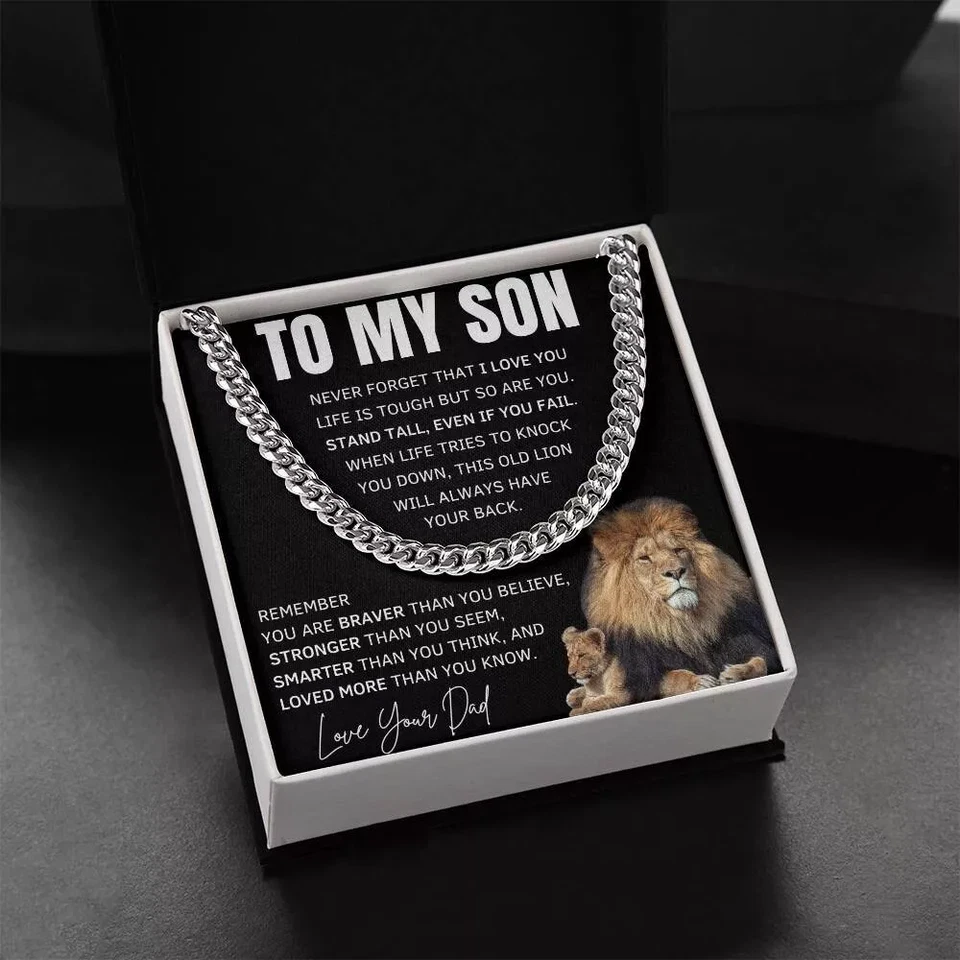 Collar A Mi Hijo, Regalo para Hijo de Papá, Collar Hijo, Regalo Cumpleaños Para Hijo Foto 3 de 4