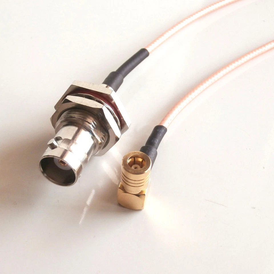 SMB Female Right Angle to BNC Female Coaxial Jumper Cable 1.6ft RG316 RF Wire - Image 4 of 4