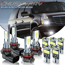 6x 6000K LED For 2007-14 Cadillac Escalade Fog Driving DRL Light Bulbs Combo Kit