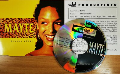 PRINCE MAYTE CD Broken Wings EURO 4 Track PROMO Disc and Sleeve + Promo SHEET