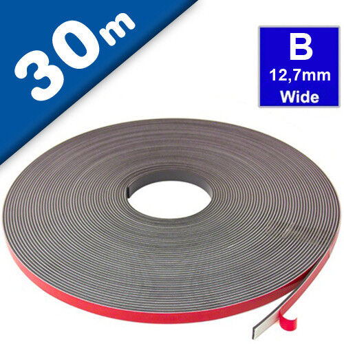 Magnetband Magnetstreifen selbstklebend, Schaumstoff-Kleber 12,7mm x 30m Typ B - Bild 1 von 1