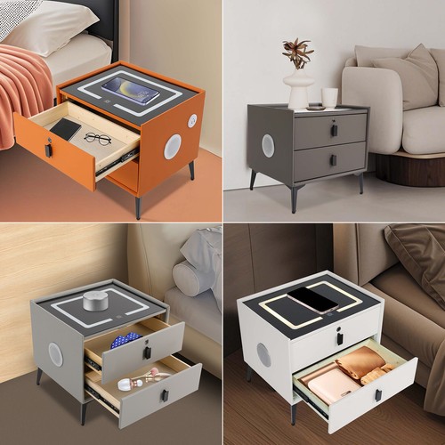 Bluetooth Speaker Smart Bedside Table,Bedside Table/Light USB& Wireless Charging