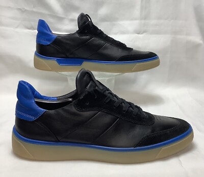 rare ECCO STREET TRAY Dynasty Black Gum Sole Sneaker 46 12 12.5