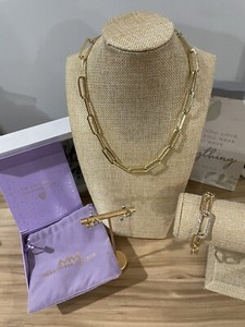 Authentic Melinda Maria Clip Chain 18k Gold Plated And Kate Spade Bow Earrings