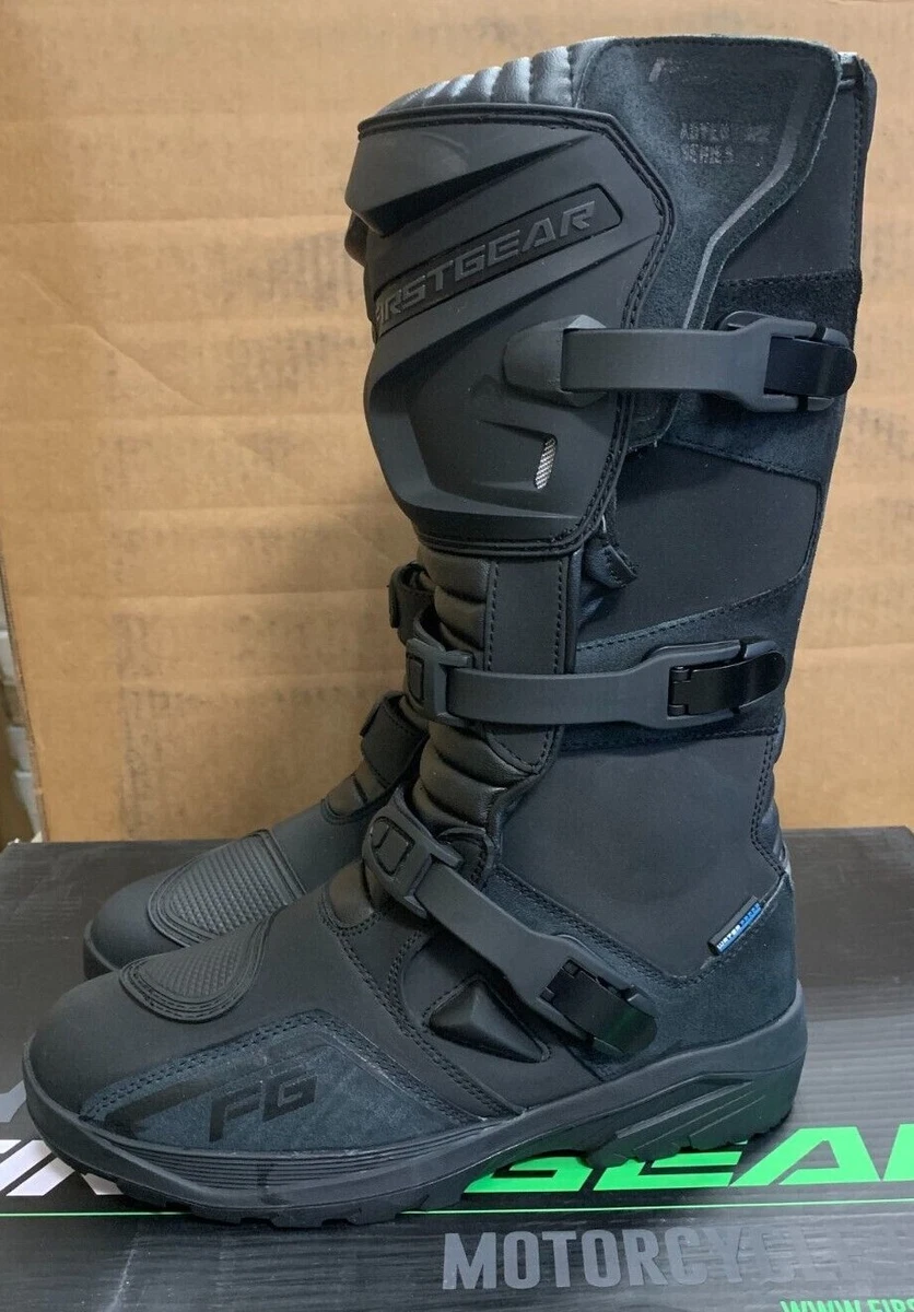 FirstGear Kathmandu Black Motorcycle Riding Boots Men s Size 12 eBay