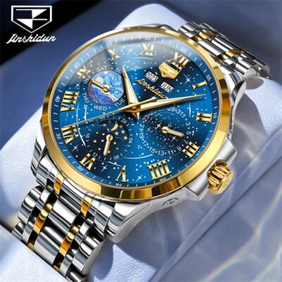 Moon Phase Watch Automatic Sky Waterproof Mechanical Men Mens Men's Strap