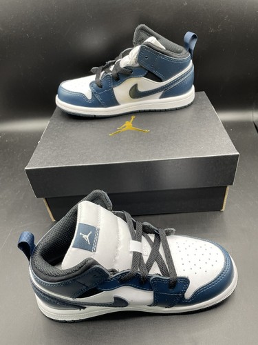 Nike TODDLER Size 8c Air Jordan 1 Mid (TD) Shoes Armory Navy 640735-411 - 第 2/6 張圖片