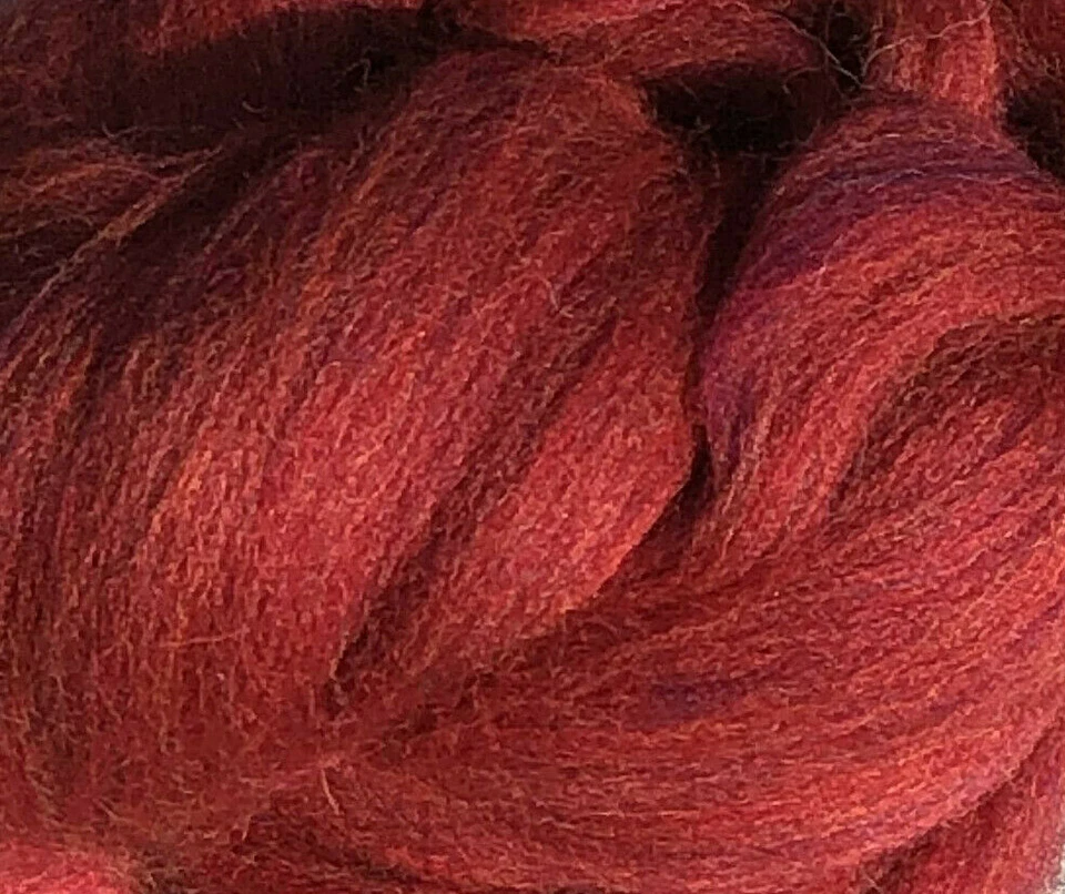 Pink Red MIX Spinning Felting Wool Roving Fiber -Mixed Top Roving Bag 8 oz Spin - Image 3 of 4