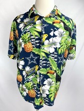 Dallas Cowboys NFL Team Apparel Men XL Button Up Hawaiian Shirt Bird Pineapple