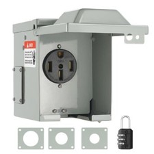 50 Amp RV Power Outlet Box and Enclosed Lockable Weatherproof Electrical Panel