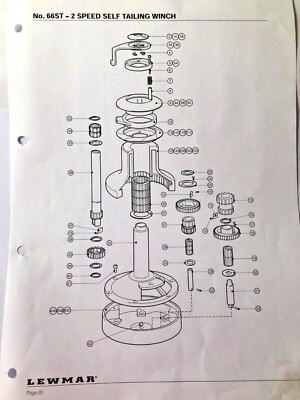 Lewmar Ersatzteile für Ocean 66ST und 68 Self Tailing Winches: Standort G5