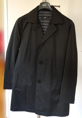 Hugo Boss Herren Regenmantel Schwarz Dais13 Größe 48 ungetragen