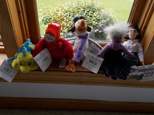 Disney Store Mini Sacchetti Sirenetta Fagioli Flounder Orville Eric Ursula Sebastin