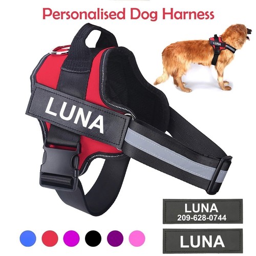 Personalized Dog Harness NO PULL Reflective Breathable Puppy Vest Padded Handle - Picture 2 of 39