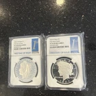 2 coin set 2024 morgan and peace proof silver dollars ngc pf 70 uc first day 1st