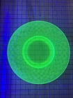 Uranium Glass 6" Plate Diamond Radiant 1920s Depression USA Sacred Geometry