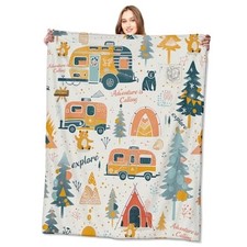 Adventure Blanket Outdoor Camper Picnic Throw Blankets Gifts 50x60in Camping