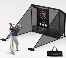 Golf Net Practice Hitting Nets,10x7ft Heavy Steel Frame with 2 Net Side Barriers