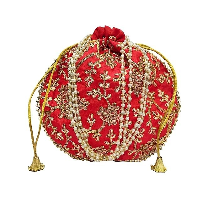 Embroidered Potli Silk Storage Potli Pouches for Jewelleries Handmad Gift Bags 1