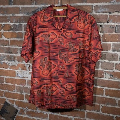 Vtg 60s 70s Hawaiian Shirt Made in Hawaii Honolulu Kona Oahu Aloha Print M/L