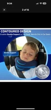 BCOZZY Neck Pillow for Travel Double Support to Head Neck Small Kids Light Blue