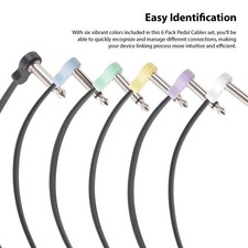 6 Pack Guitar Patch Cables Colorful Right Angle Audio Cables