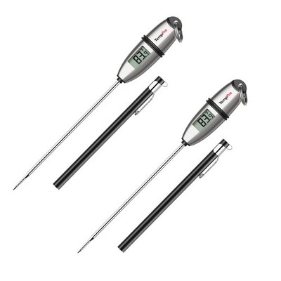 TempPro TP02S 2-Pack Instant Read Meat Thermometer 5.3'' Long Probe BBQ Grill