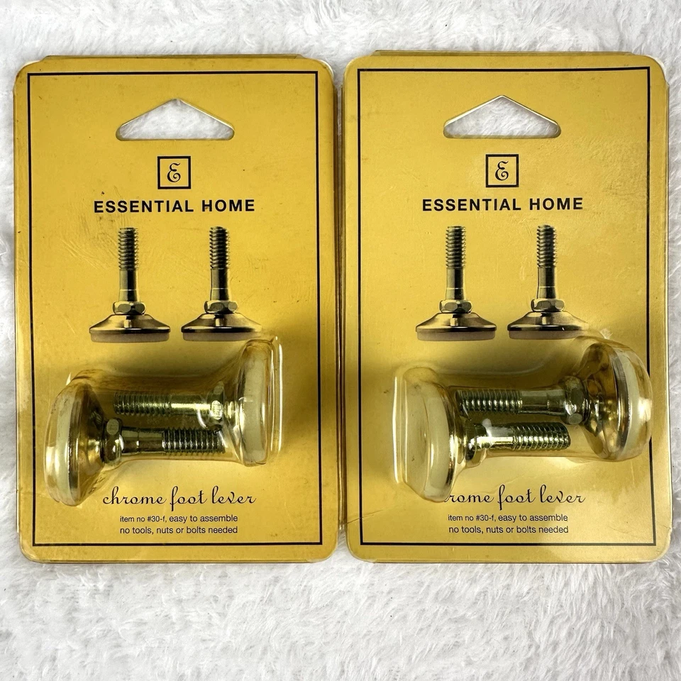 (4) 1-1/8 pulgadas X 1-5/8 pulgadas Acabado Cromo Nivelador Ajustable Pie Deslizamiento Nuevo de Lote Antiguo Foto 2 de 3