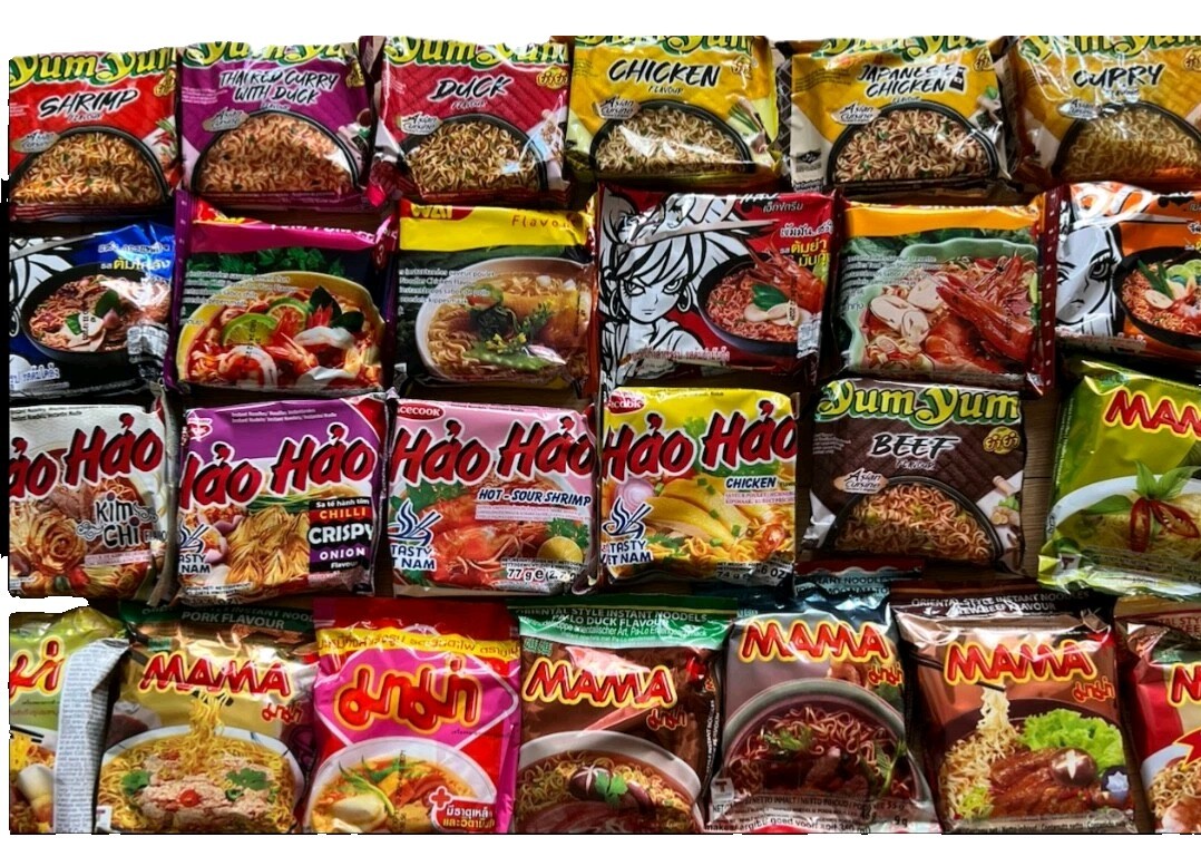 Yum Yum Chicken Shrimp Rind Huhn Ente Thai red Curry Instant Nudelsuppe Auswahl