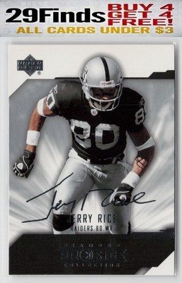Jerry Rice 2004 UD Diamond Pro Sigs #64 Oakland Raiders Football HOF