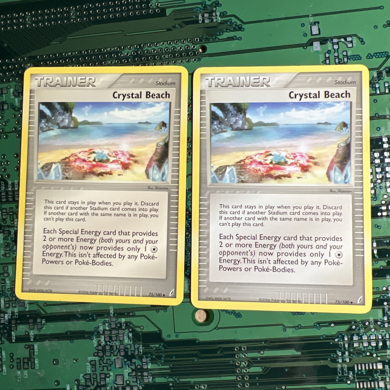 Crystal Beach 75/100 EX Crystal Guardians Pokemon Card Trainer Stadium NonHolo 2