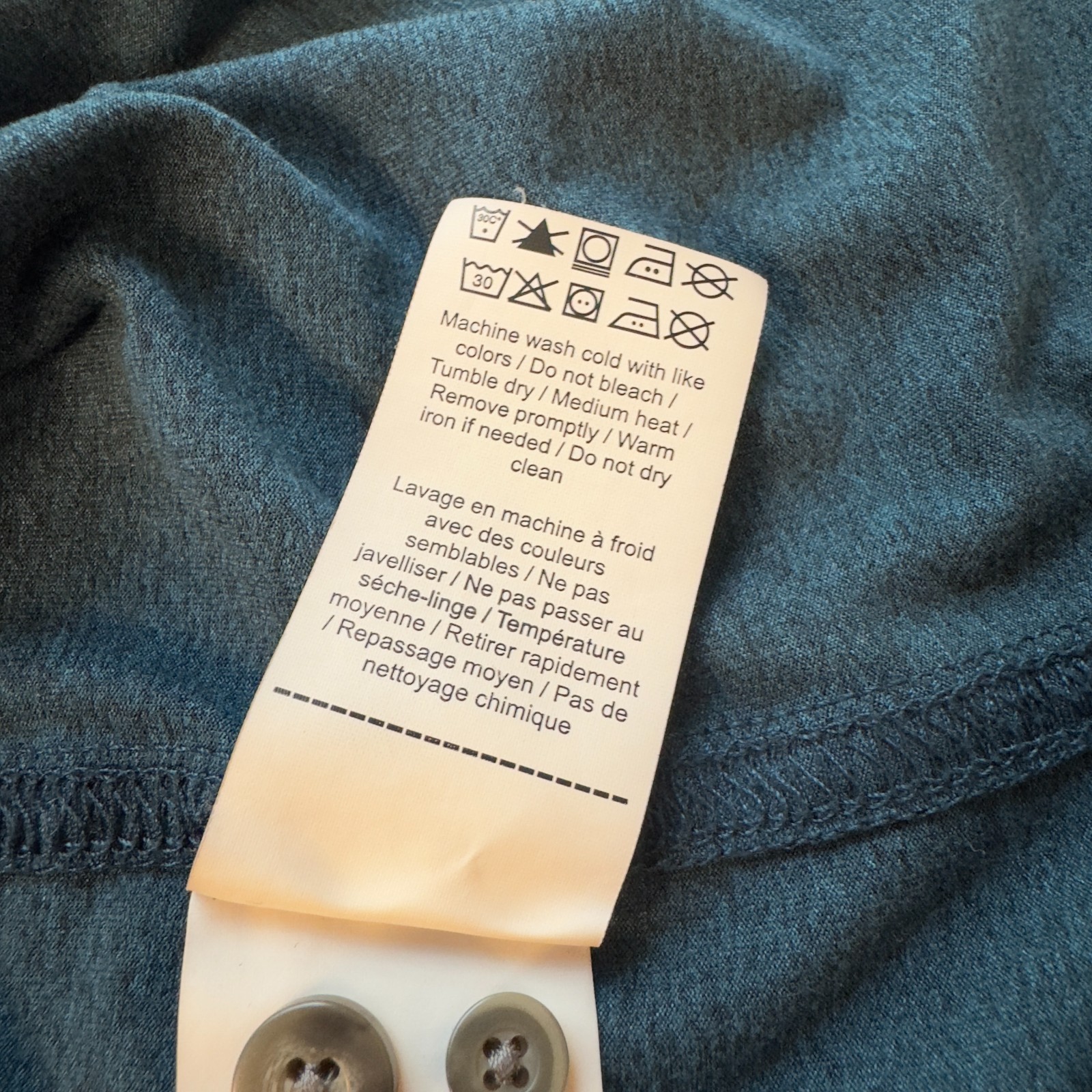 Untuckit Performance Tee Teal LS Button Down Casu… - image 9