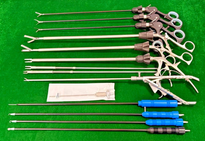 12pc Laparoscopic Monopolar Surgery Set 5mm/10mm Endoscopy Reusable Instruments