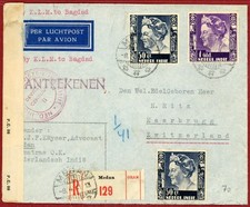Netherlands Indies 1941, $2.00 on Censored Reg Airmail Cover to Switzerland