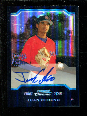 A1951-2004 Bowman Chrome Refraktoren #339 Juan Cedeno Autogramm NM-MT