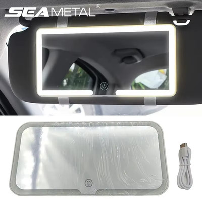 Auto LED Schminkspiegel 3 Farben Helligkeit dimmbar HD Sonnenblende Platte Kosmetikspiegel
