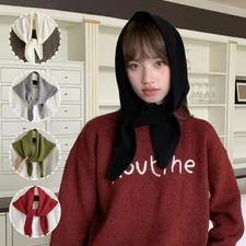 Women Wool Knitted Triangle Scarf Headscarf Bandana Shawl Hijab Neckerchief☾