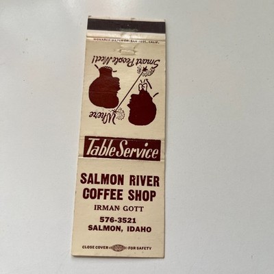 Salmon River Coffee Shop Irman Gott Salmon ID Vintage Matchbook Cover TMB71-4