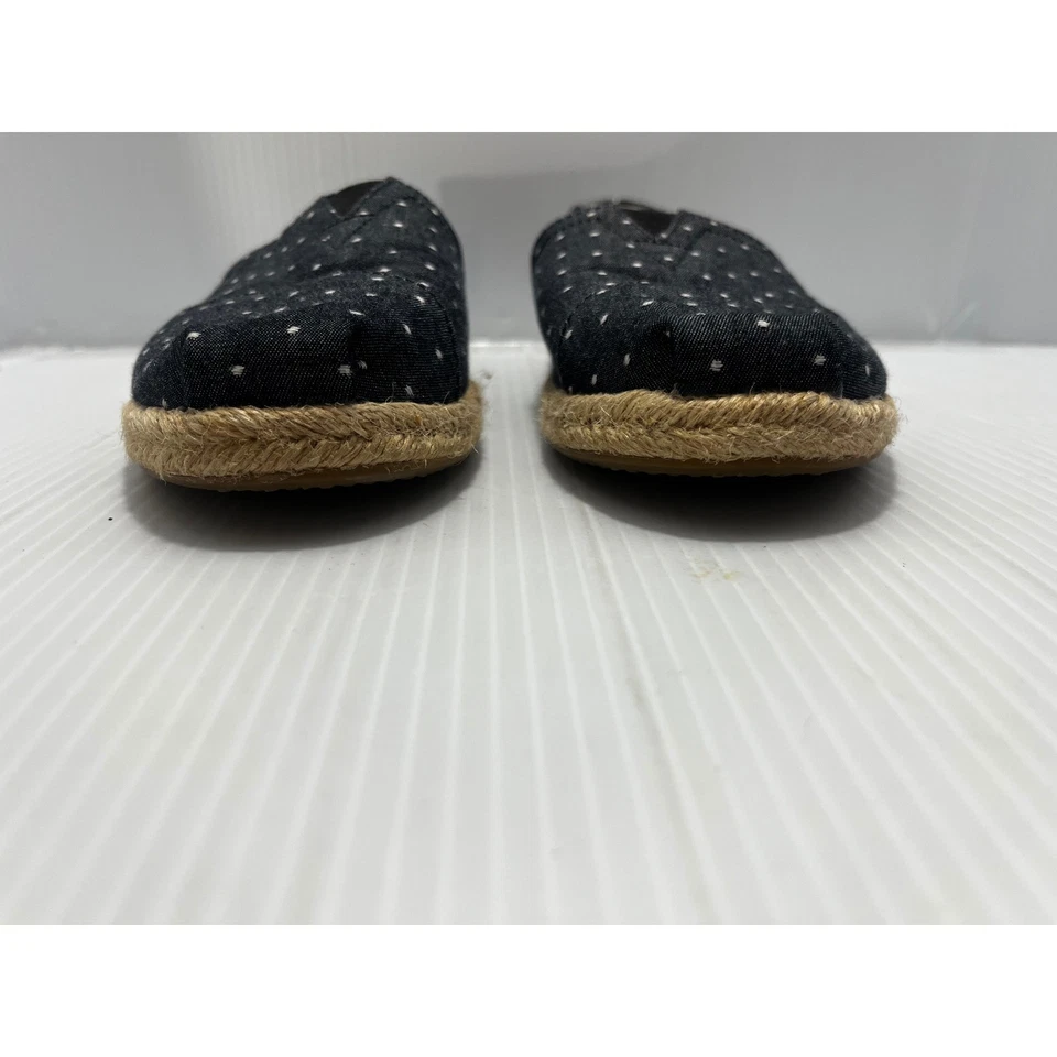 TOMS Mujer Talla 5.5 Negro Blanco Lunares Alpargata Zapatos Planos Lona Sin Cordones Foto 3 de 4
