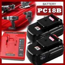 2Pack 18V 4.5Ah Battery /Charger for Porter Cable PC18B 18-Volt Cordless Tools