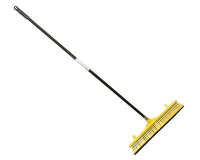 24'' Heavy Duty Push Broom, Stiff Bristles, Metal Handle (Pack of 12)