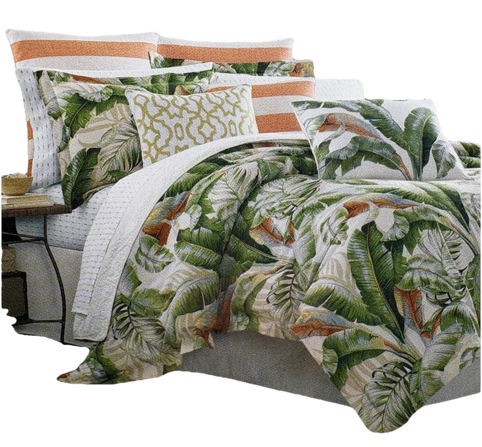 Tommy Bahama® Palmiers King Juego de 3 fundas nórdicas y farsa hoja tropical verde nuevo Foto 2 de 4