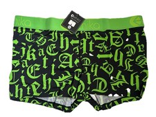 Ethika The Staple Women  s XL Boyshort Black Green Letters